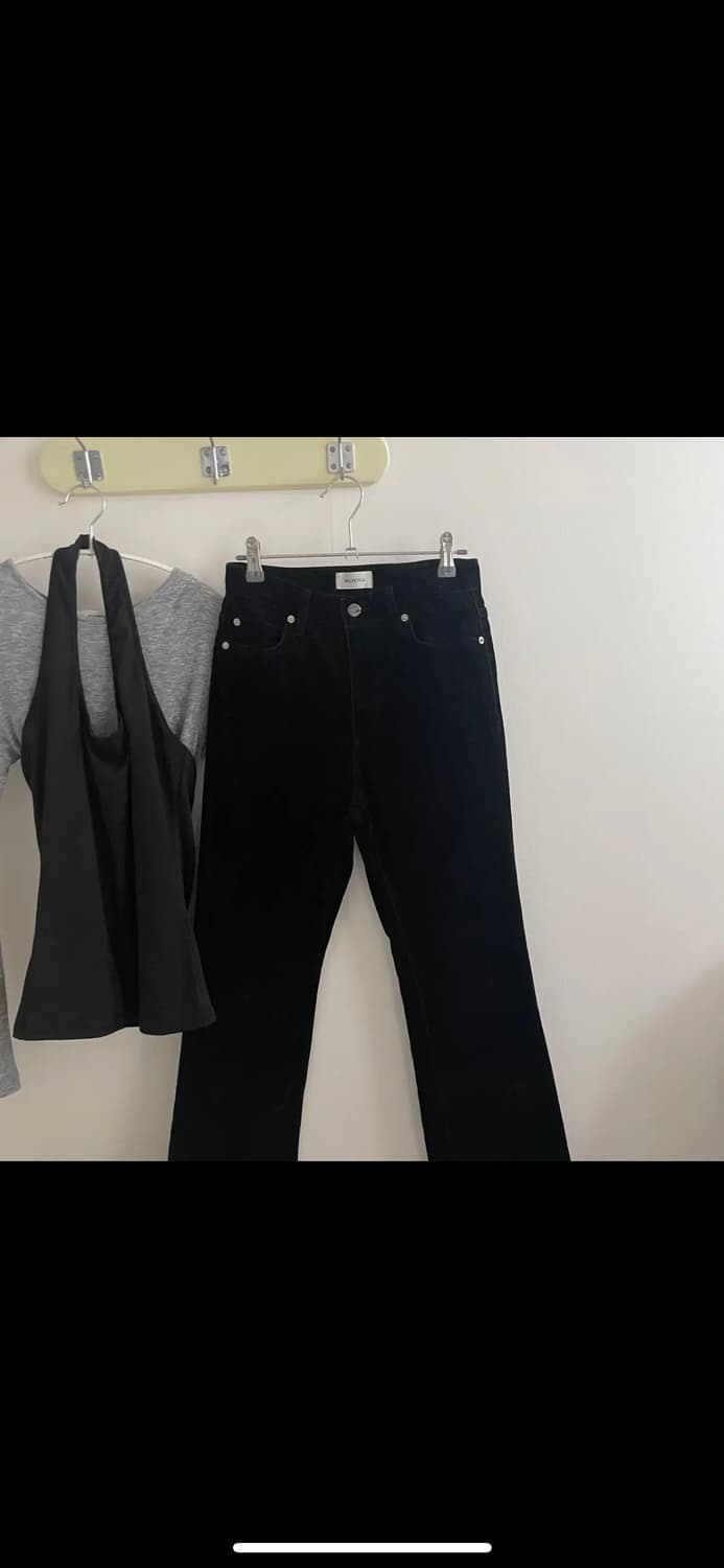 mok 모크 벨벳 데님 팬츠 헬베티카 s 블랙 상품이미지7