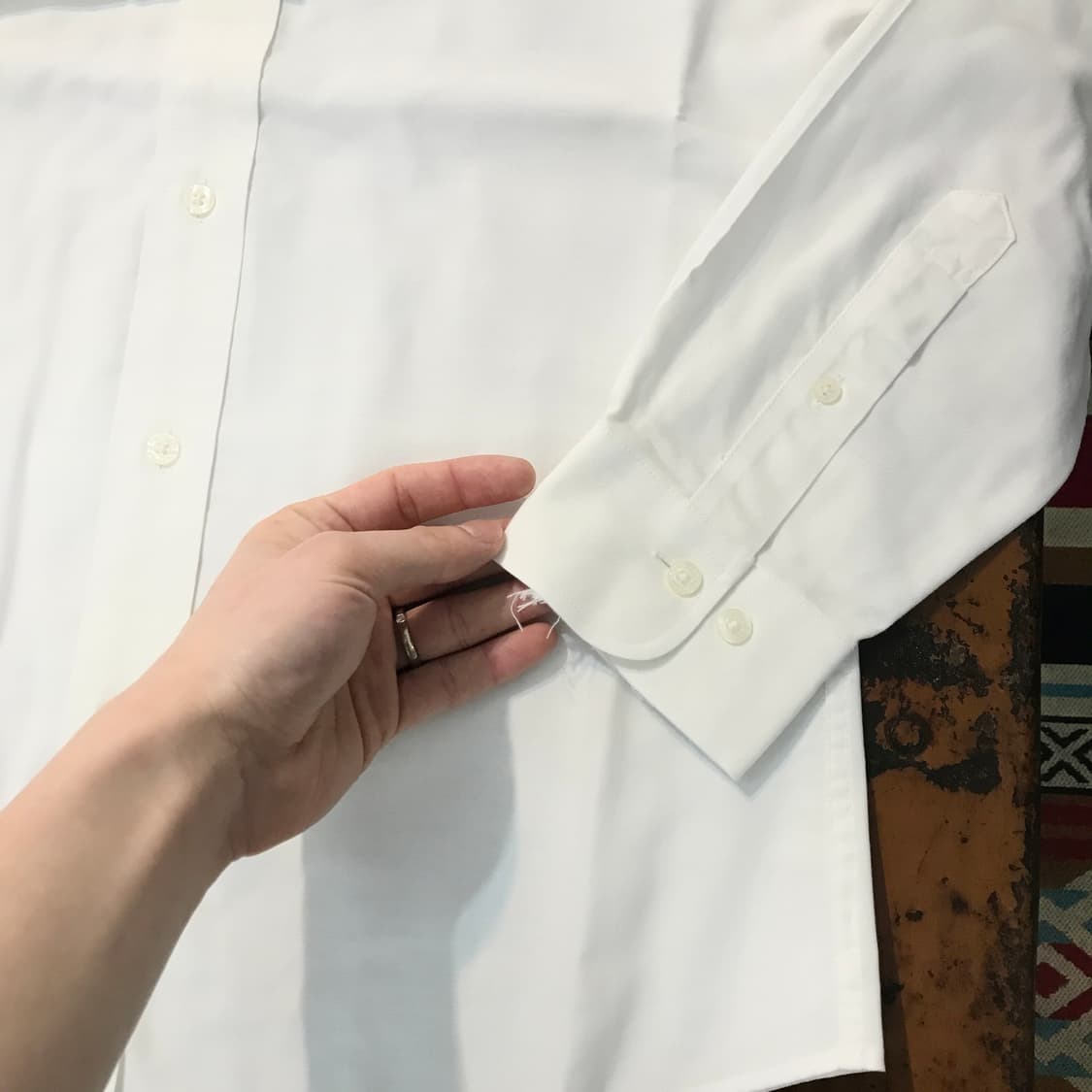 브룩스브라더스 화이트 코튼 셔츠 남성 105 사이즈 상품이미지4