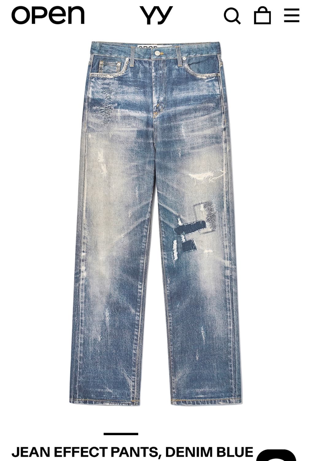 OPEN YY JEAN EFFECT PANTS, DENIM BLUE 상품이미지1