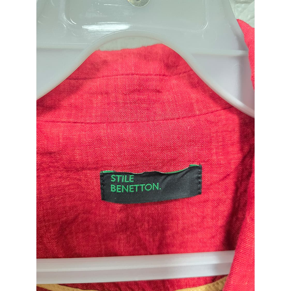 택포) 베네통 빨간색 린넨 블레이저 M 상품이미지2