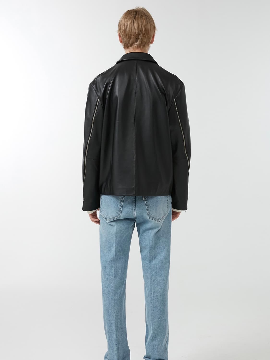 던스트 짚드 슬리브 램스킨 싱글 자켓 L 상품이미지3