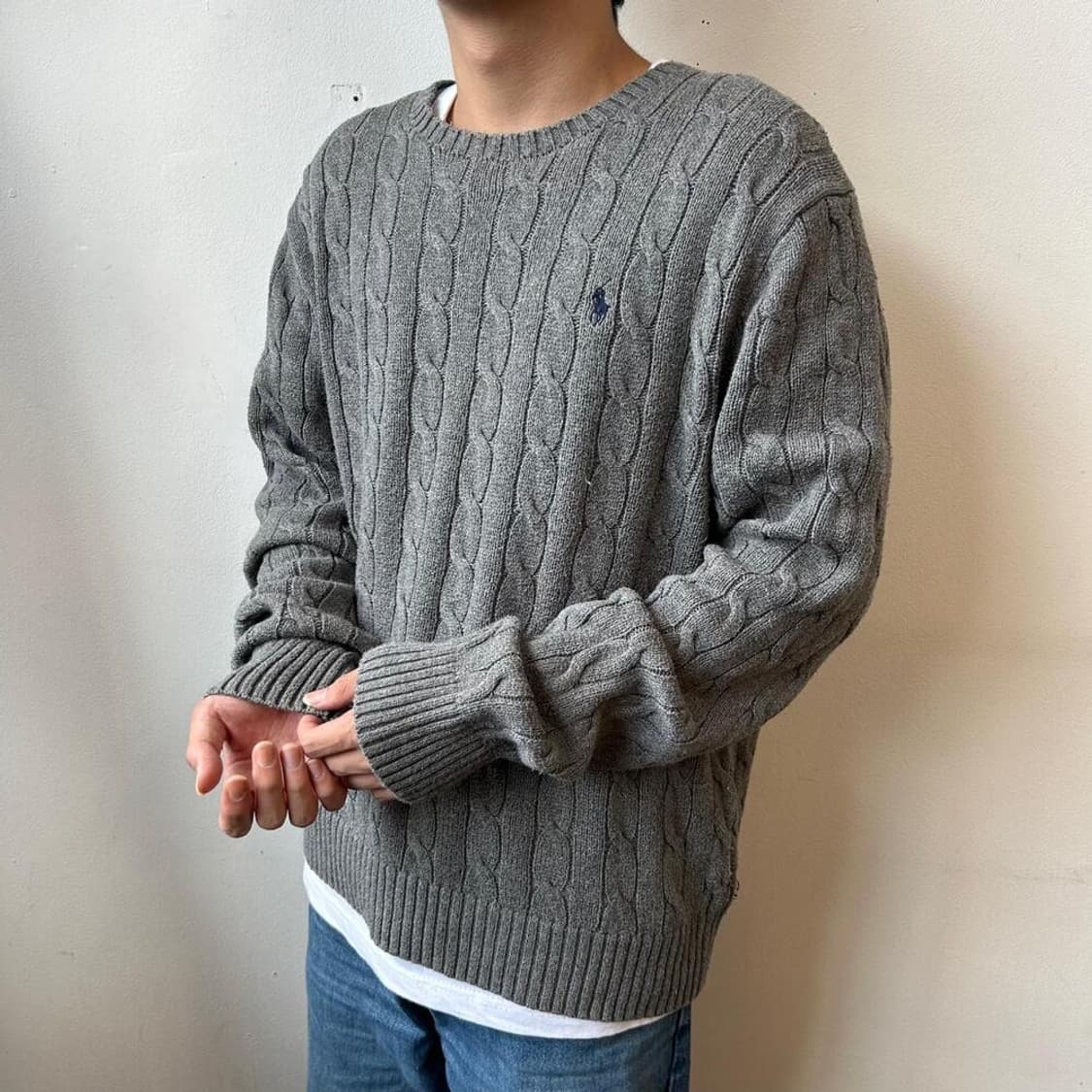 9681 - 폴로 랄프로렌 그레이 꽈배기 니트 상품이미지3