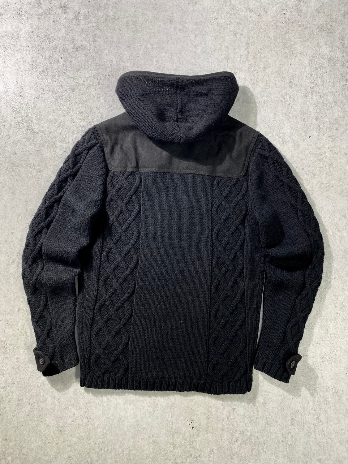 [M] Diesel 디젤 블랙 더플 후드 니트집업 자켓 상품이미지5