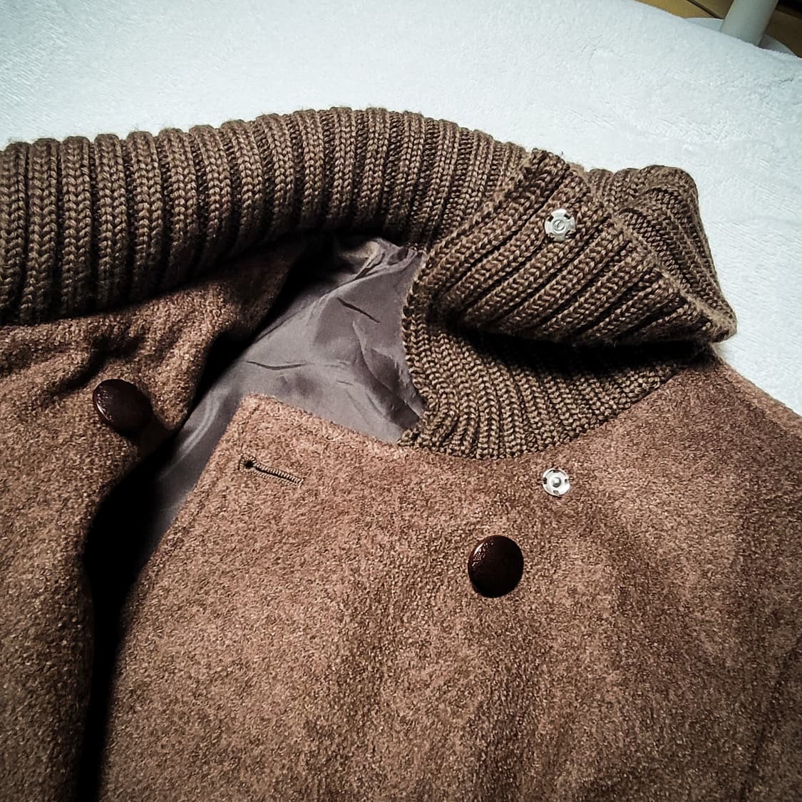 10s Oscope Knit Collar Wool Pea Coat 상품이미지5