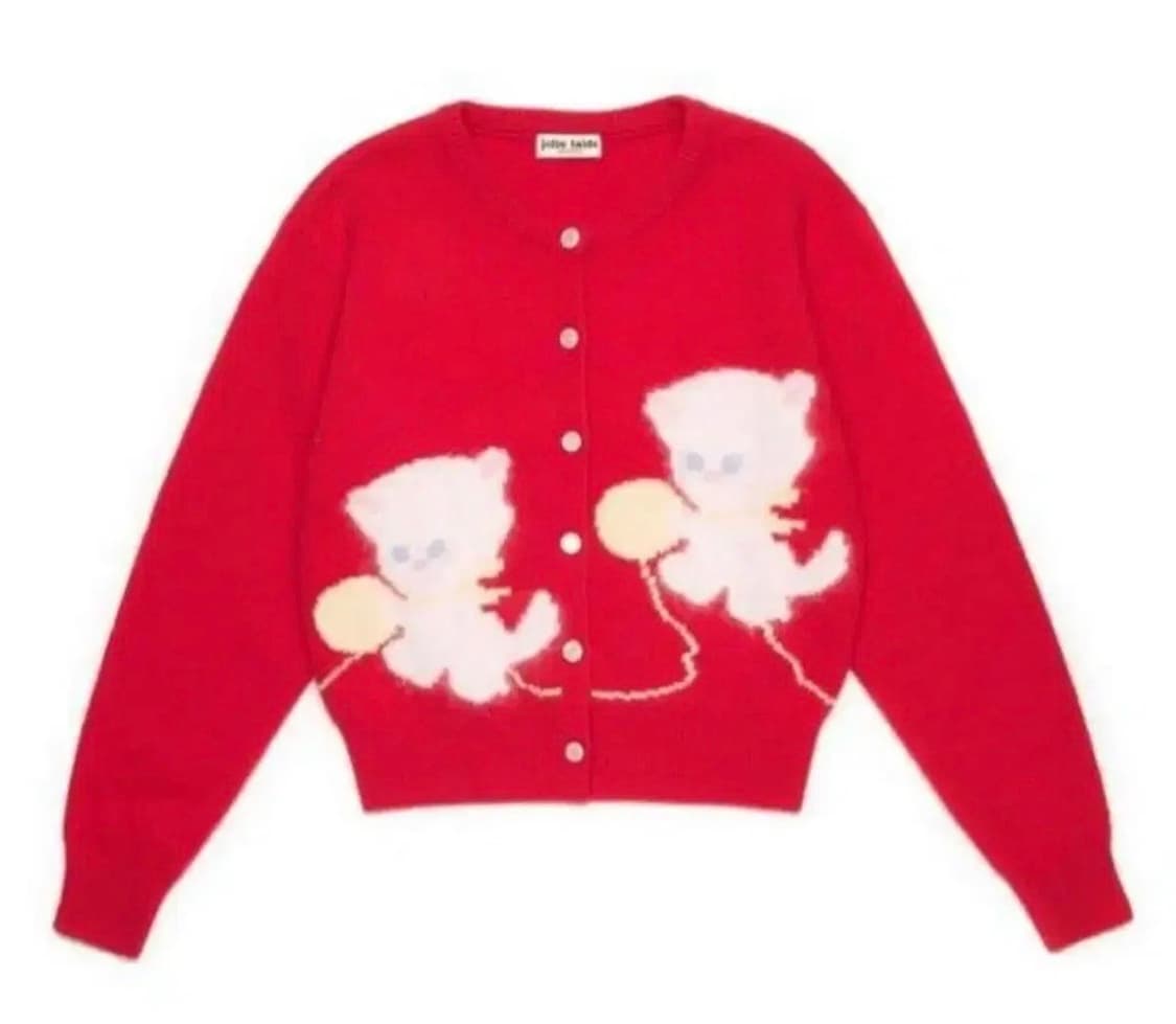 졸리레이드 캐시 가디건 새상품 레드 상품이미지1