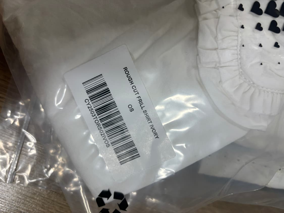 coyseio rough cut frill shirt 새상품 상품이미지3