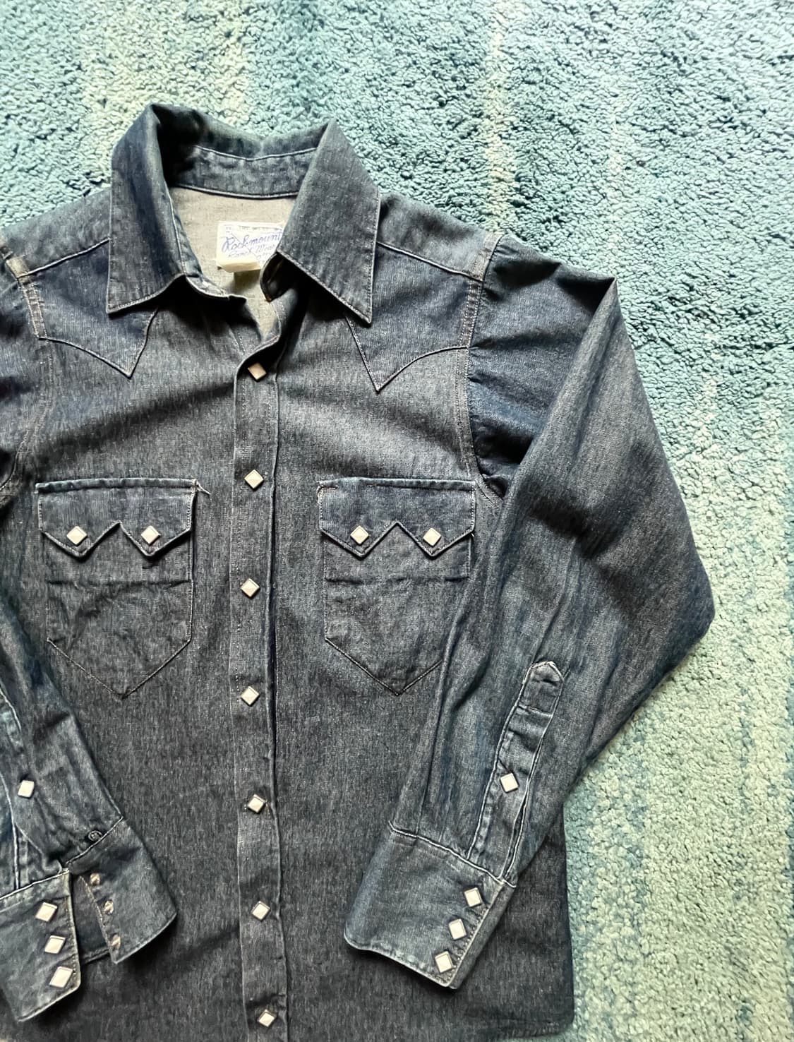 락마운트 웨스턴 셔츠 생지 인디고 상품이미지3