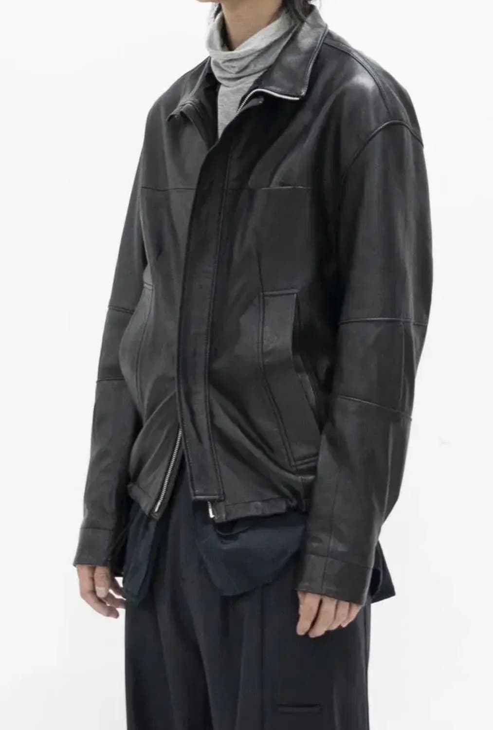폴리테루 레더자켓 블랙 4사이즈 상품이미지2