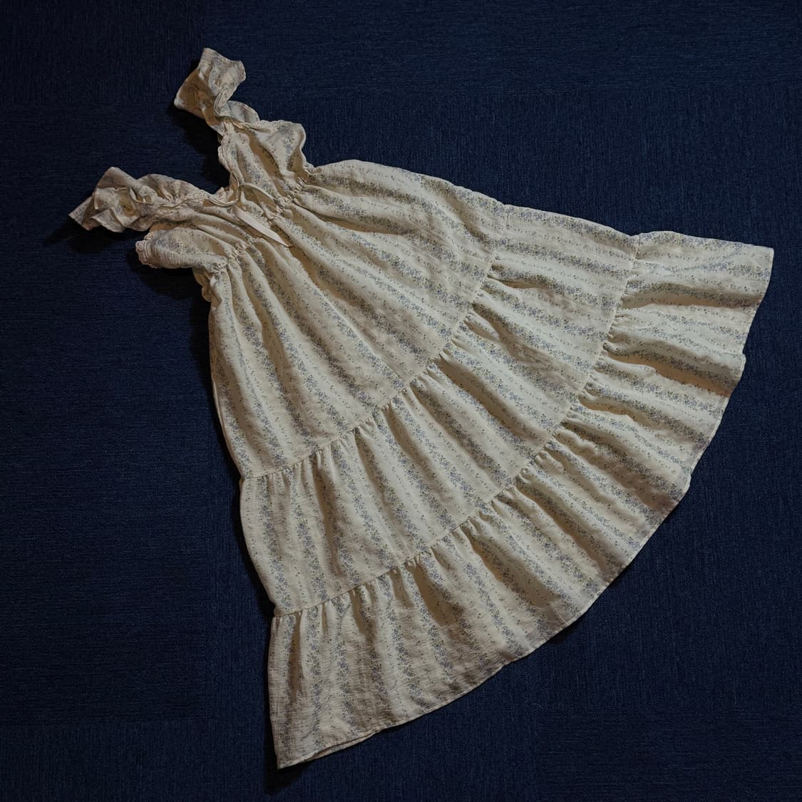 모리걸 플라워 패턴 프릴 롱 원피스 상품이미지1