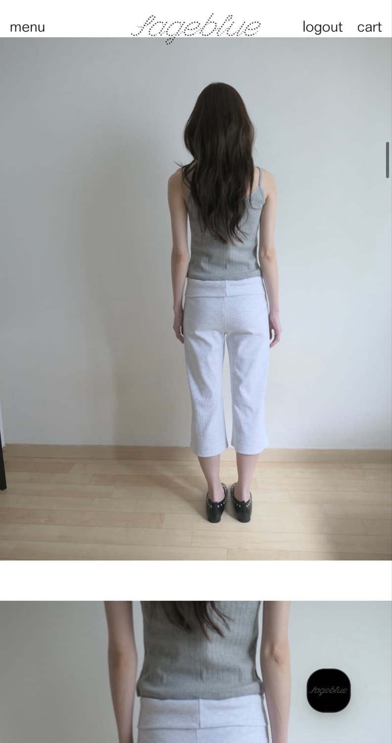 세이지블루 relax capri pants 카프리 팬츠 상품이미지3