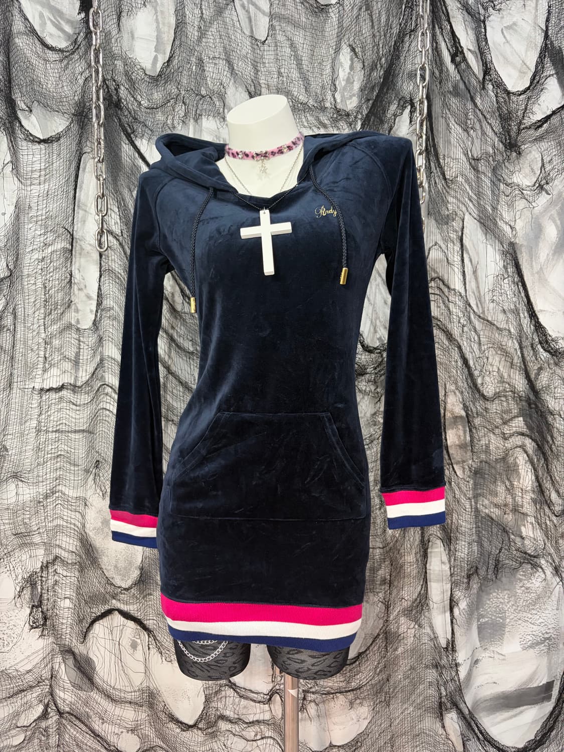 Y2K Velvet slim pit mini one piece 상품이미지5