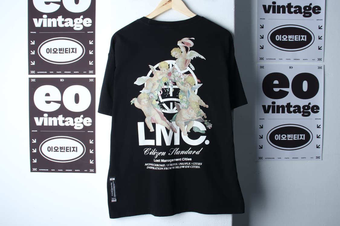 (L-XL) 엘엠씨 반팔 티셔츠 백로고 엔젤 블랙 스트릿-H32782 상품이미지6