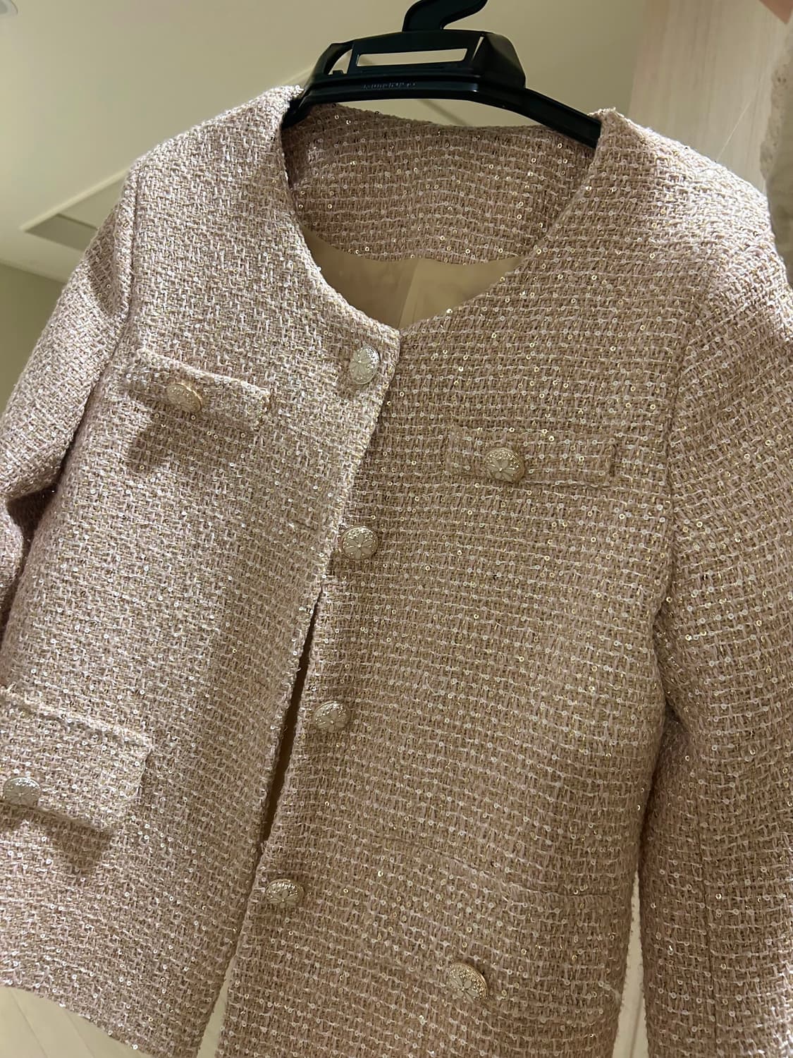 트위드 자켓 핑크 여성용 상품이미지4