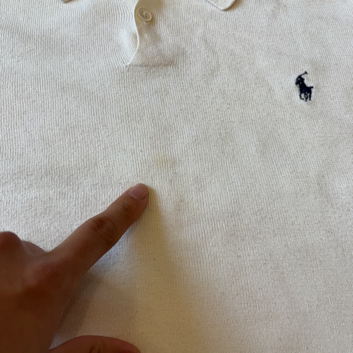 폴로 정품 화이트 피마 코튼 카라 니트  상품이미지6