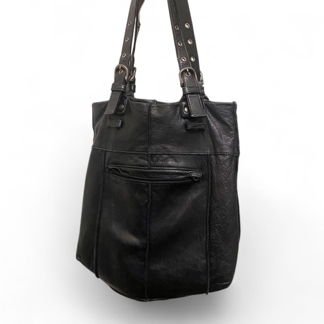 벨티드 숄더 소가죽 토트백 y2k 릭 또는 요지 상품이미지1