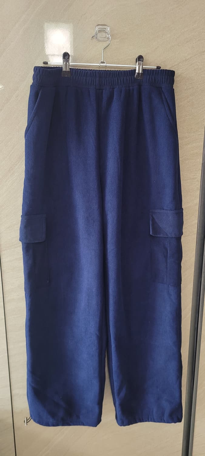 👔남성m-xl사이즈👔네이비 골덴 카고 와이드 팬츠(포켓4개) 상품이미지1