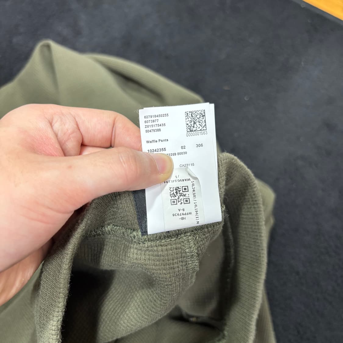 M 휴고 보스 HUGO BOSS 카키 와플 니트 팬츠 상품이미지7