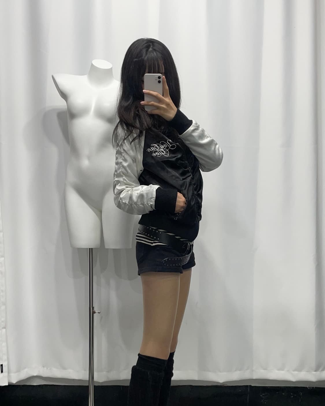 🎸블랙 레터링 디테일 스카쟌🎸 상품이미지4