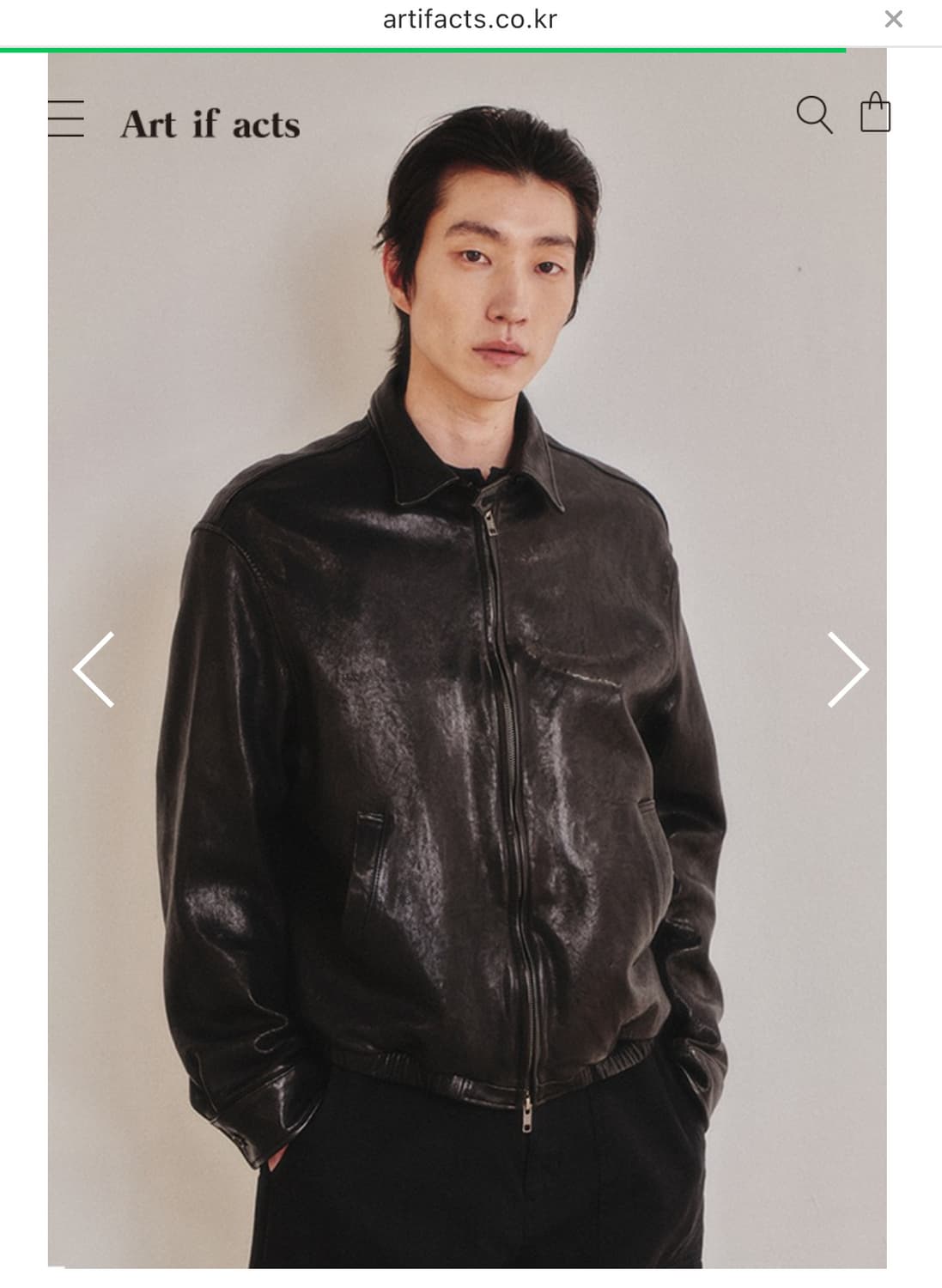 구매) 아트이프액츠 워시드 베지터블 레더 스윙 자켓 상품이미지1