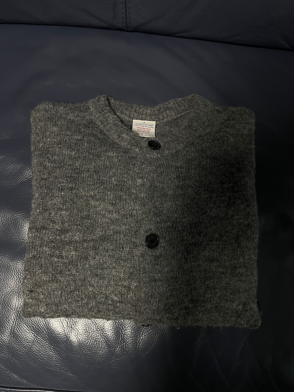 [M]STU 라운드넥 가디건 라이트 그레이 상품이미지4