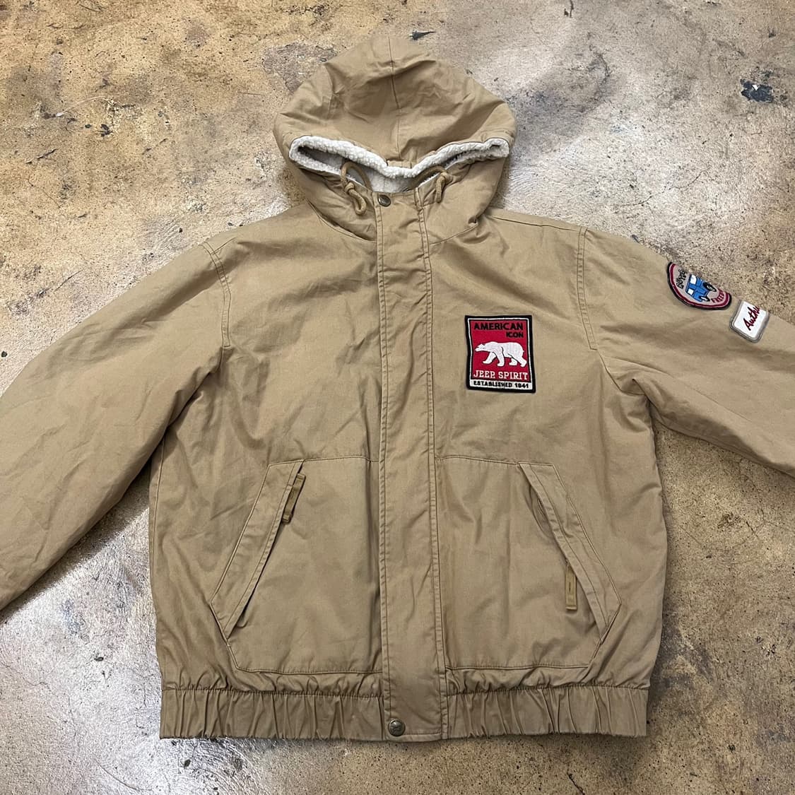 [정품/M] Jeep 지프 스피릿 아메리칸 후드 자켓 베이지 b10 상품이미지3