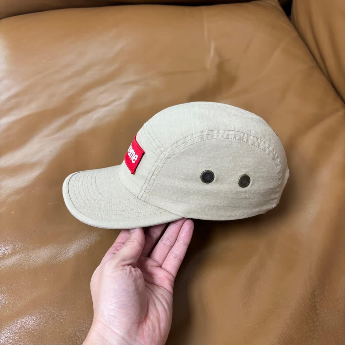 슈프림 캠프캡 모자 박스로고 25SS 밀리터리 탄 상품이미지4