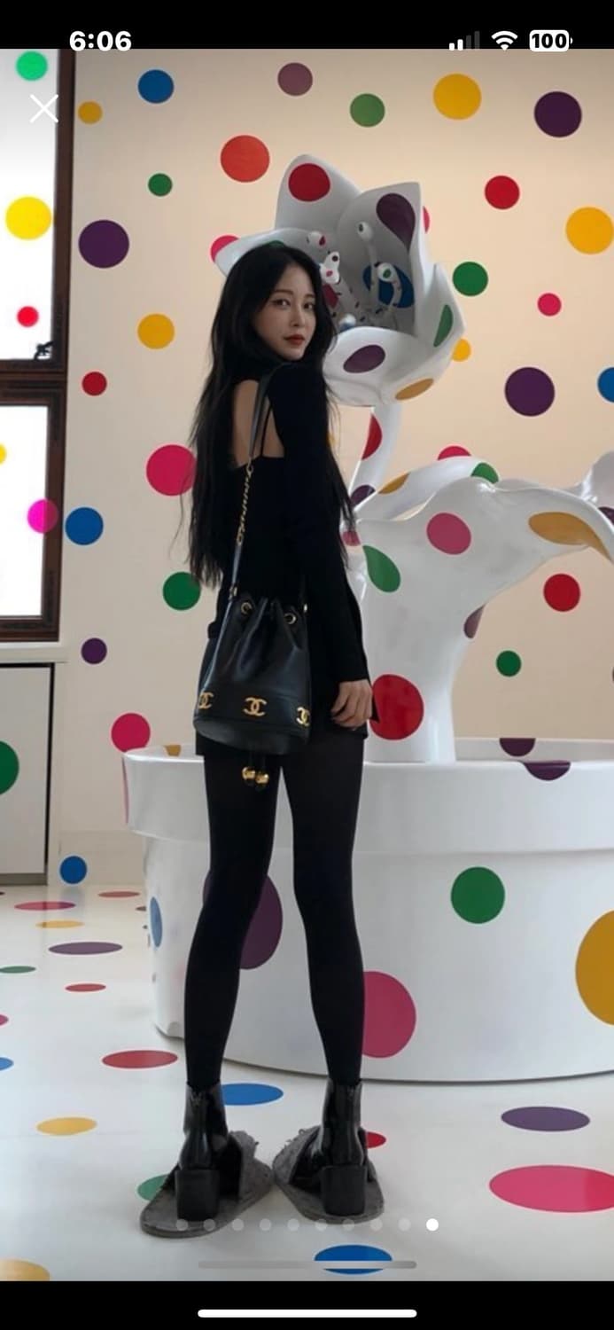 샤넬 정품 24k 골드볼 화이트 버킷백 금장 상품이미지3