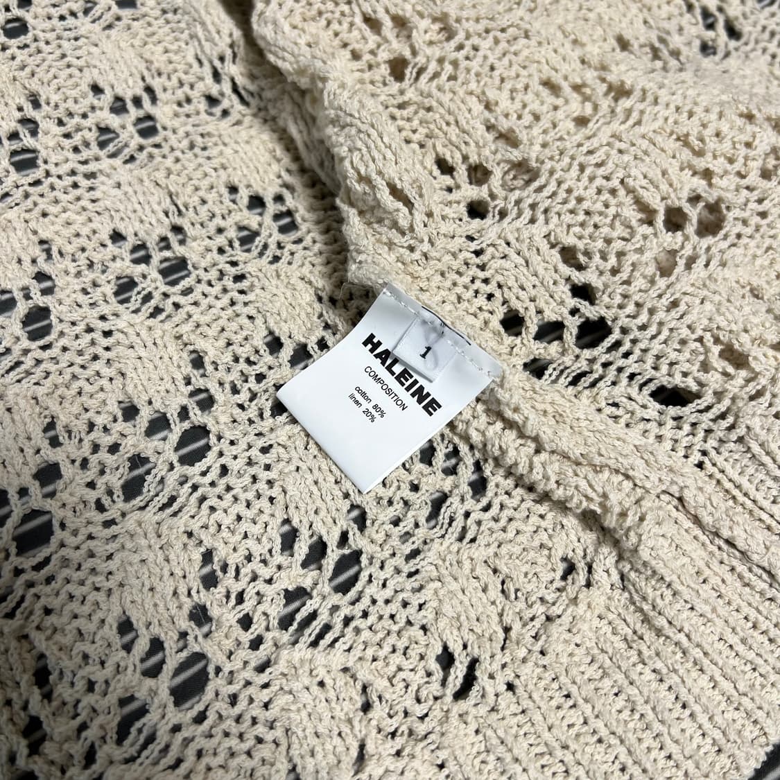 알렌느 크로셰 니트 후드집업 아이보리 100 상품이미지9