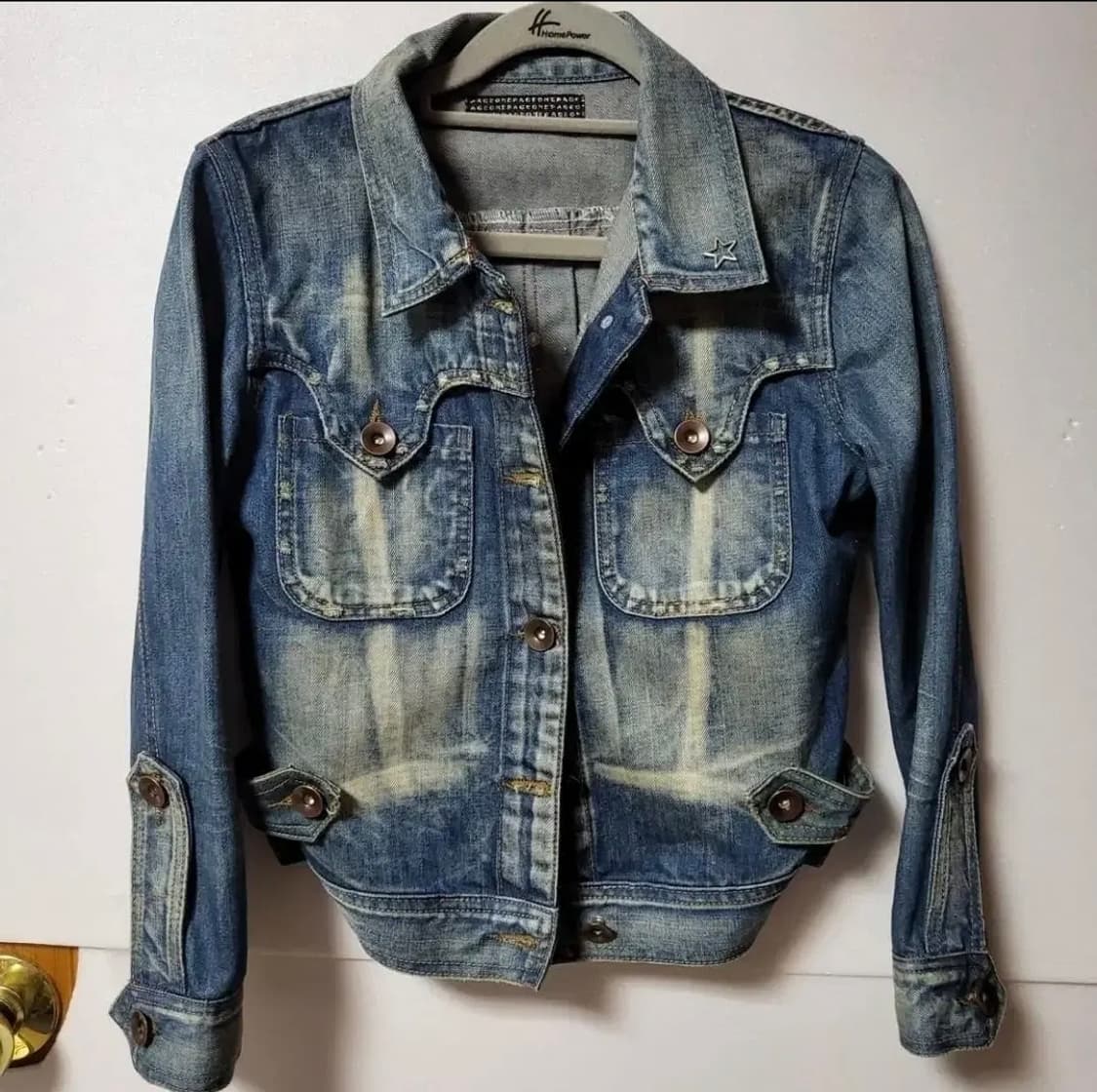 87 ) 너무예쁜 고급 워싱 빈티지 100%코튼 청자켓 s 59000구입 상품이미지1