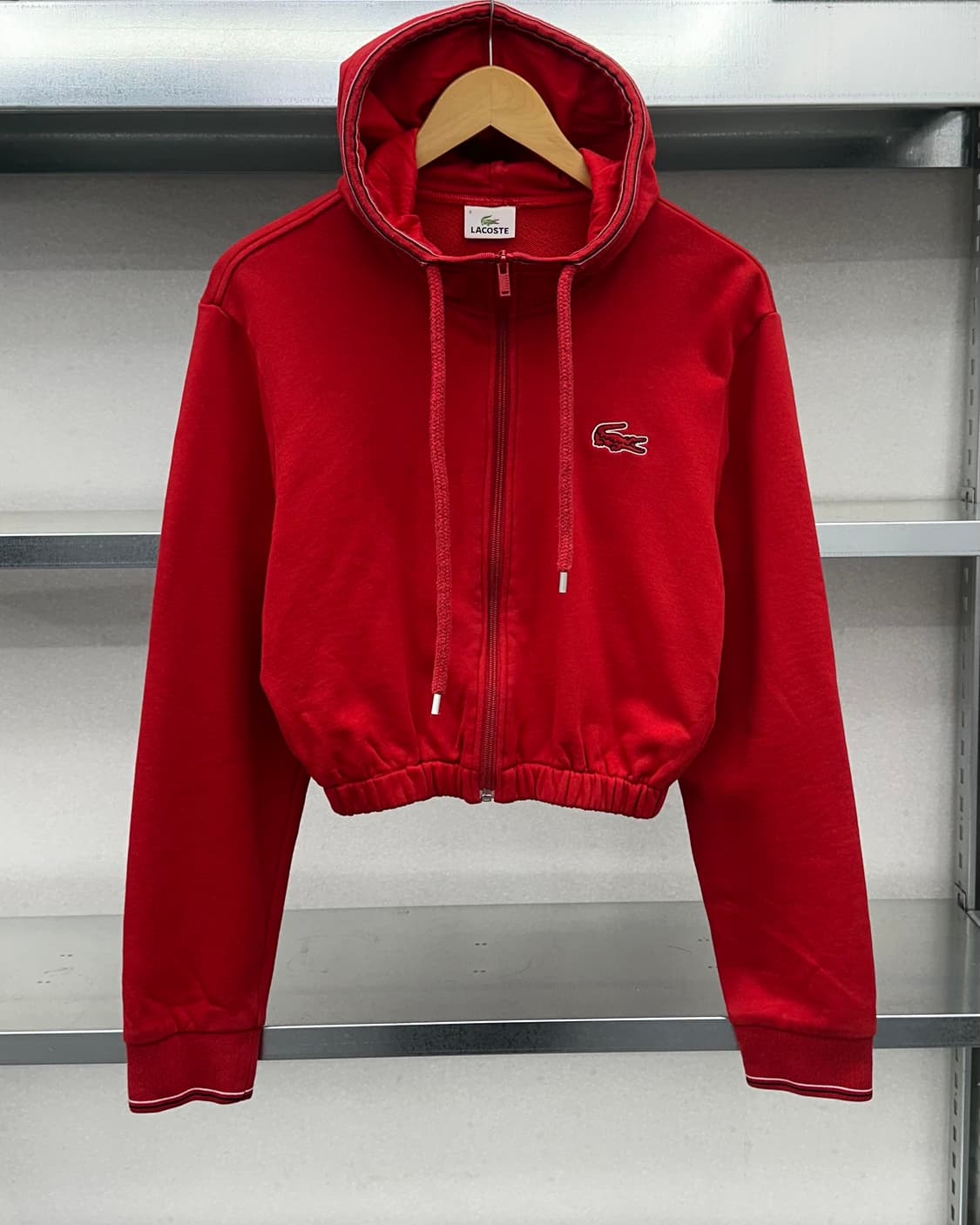 (WOMEN)라코스테 크롭 후드집업-M1445 상품이미지2