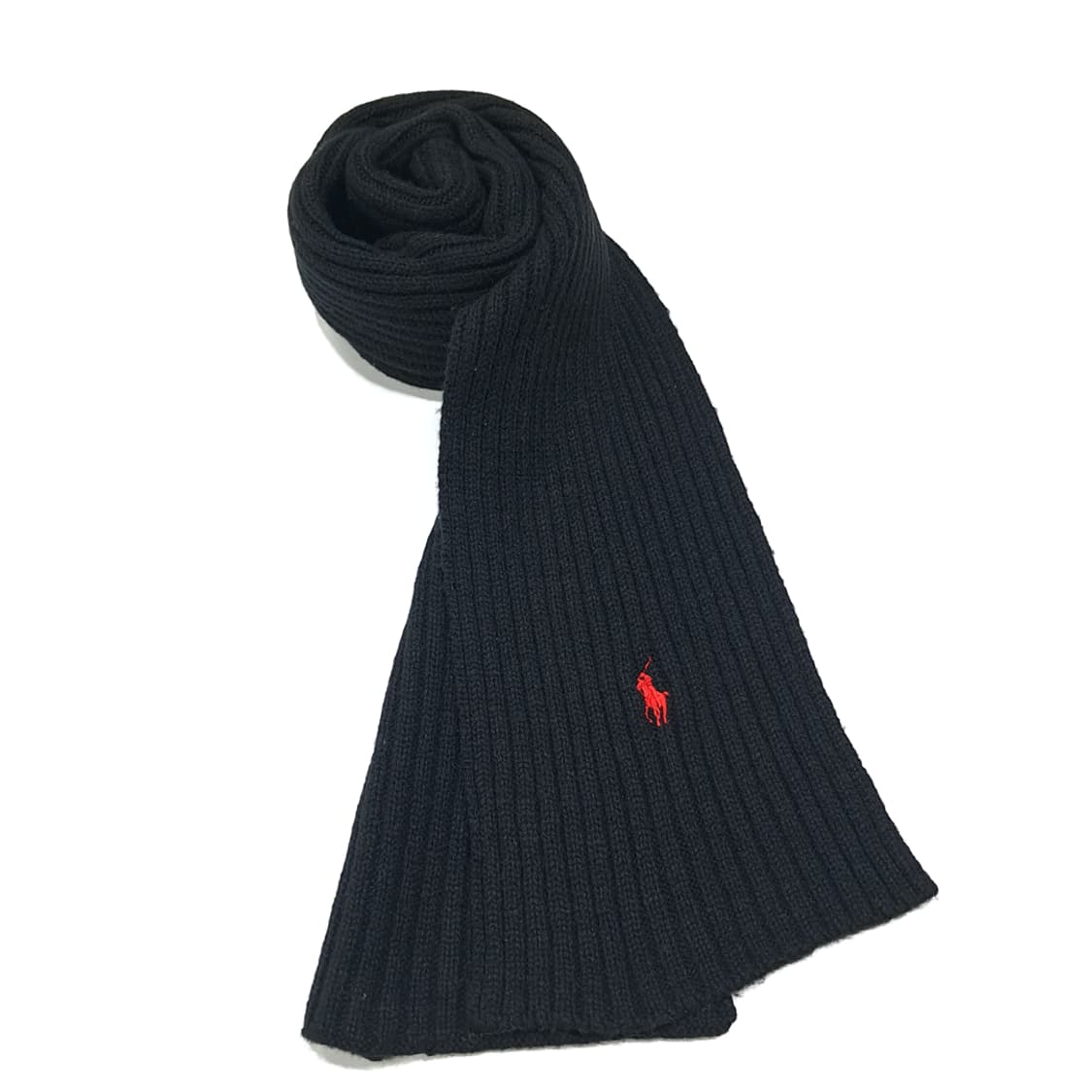 MX561 폴로 90s 램스울 리브 레드포니 블랙 머플러 목도리 상품이미지5