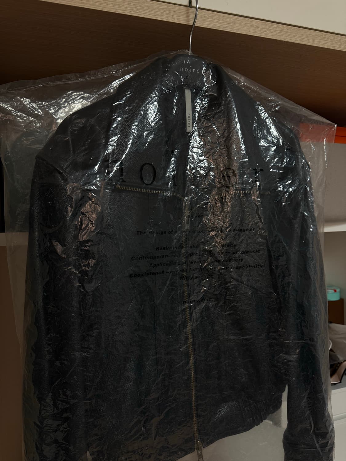 노이어 앤틱 카우레더 하이넥 블루종 블랙50 상품이미지9