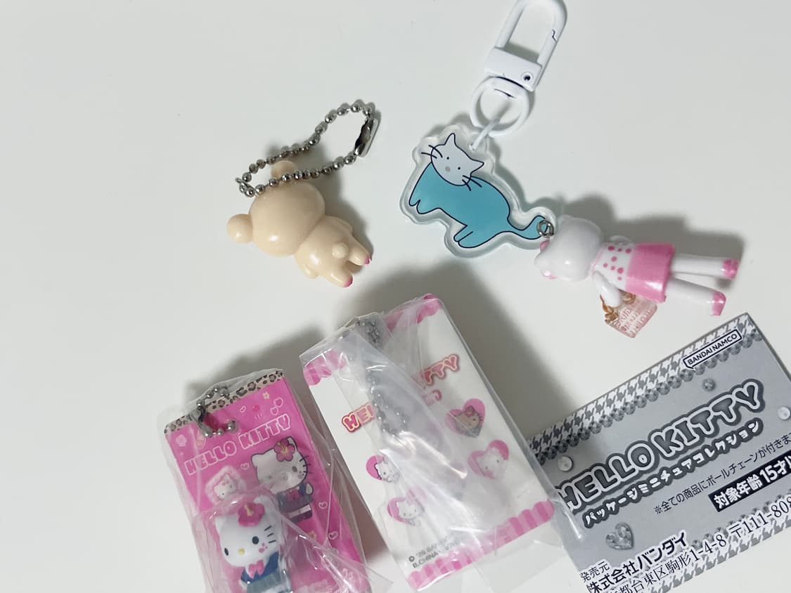5종 일괄 산리오 베이비 키티 미니어쳐 가챠 롱다리 키티 스트랩 리락쿠마 상품이미지2