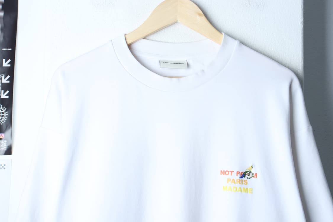(XL-2XL) 드롤드뮤슈 반팔 티셔츠 앵무새 프린팅 화이트-H31020 상품이미지3