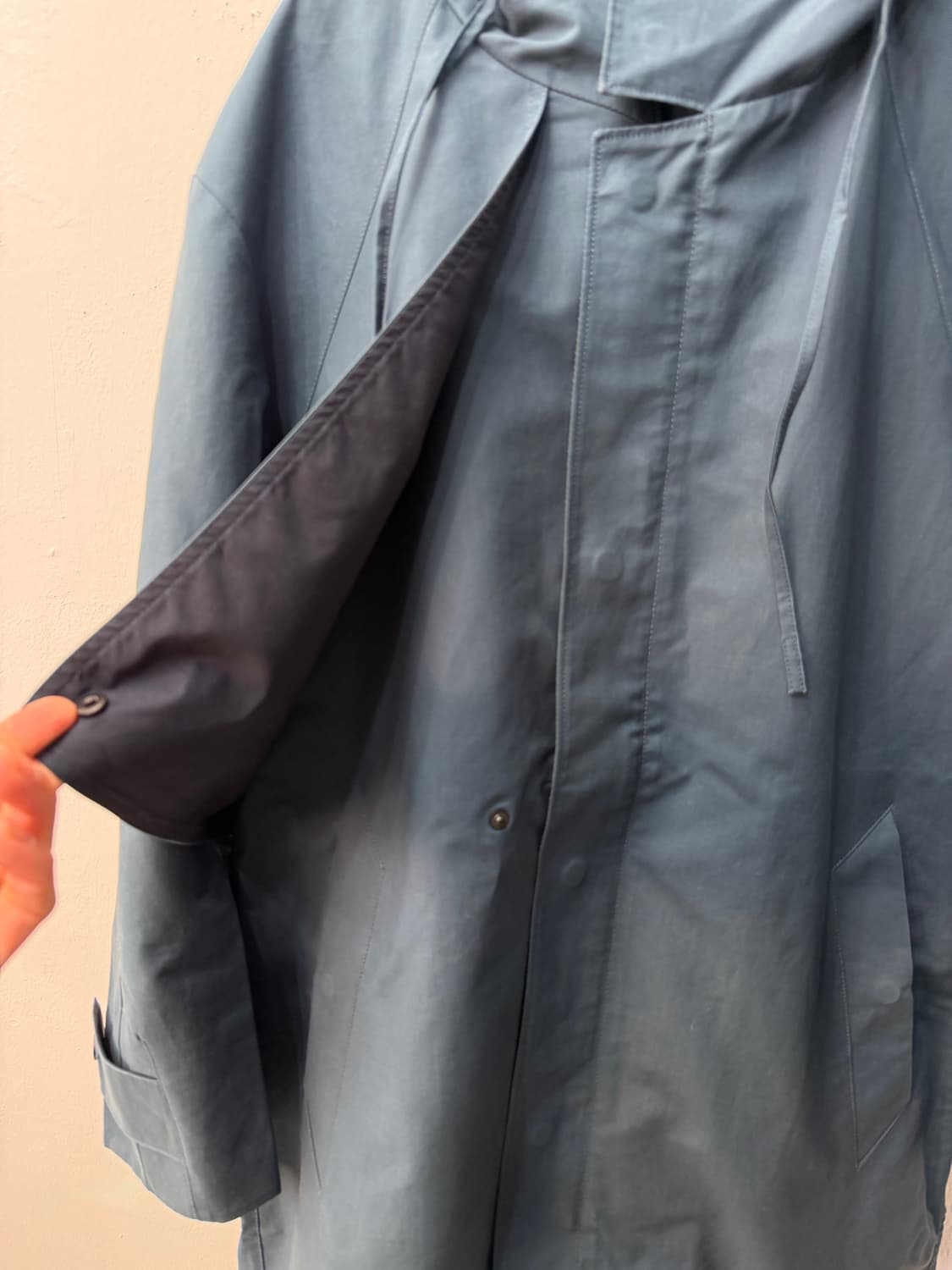 정품) 타임옴므 한섬 20ss 후드 롱 코트 자켓 100 상품이미지3