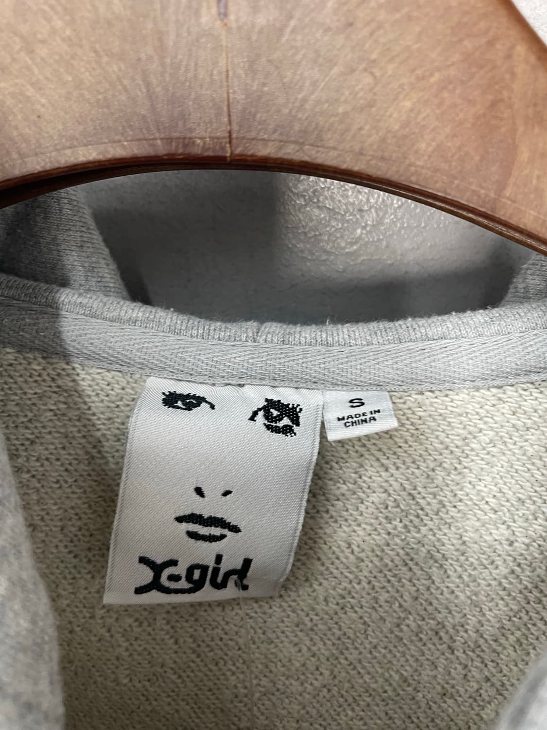 X-girl 빈티지 프린팅 그레이 후드집업 H2580 상품이미지6