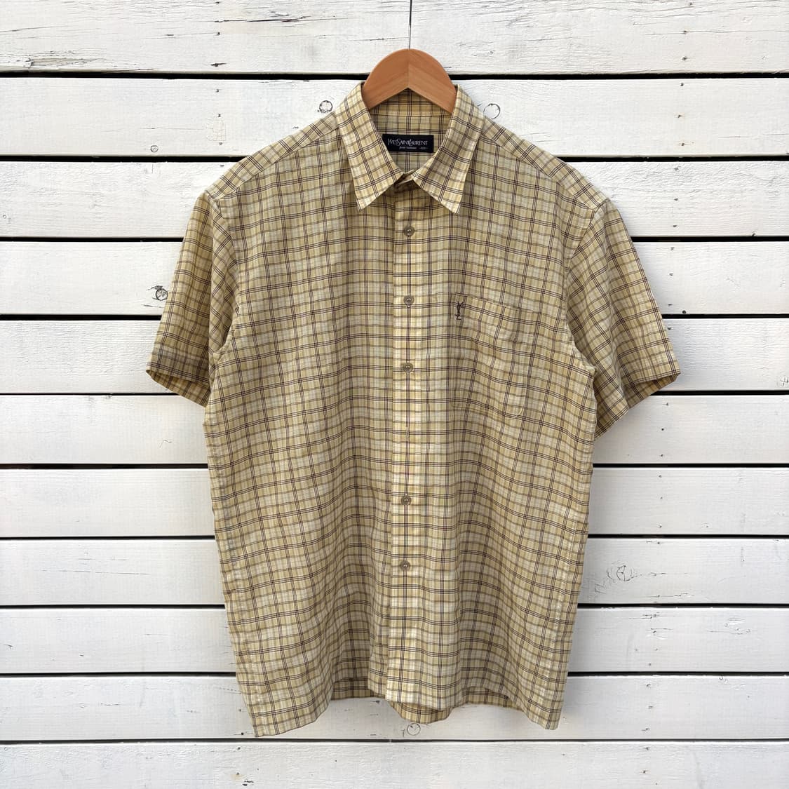 Yves Saint Laurent 입생로랑 체크 반팔 셔츠 상품이미지1