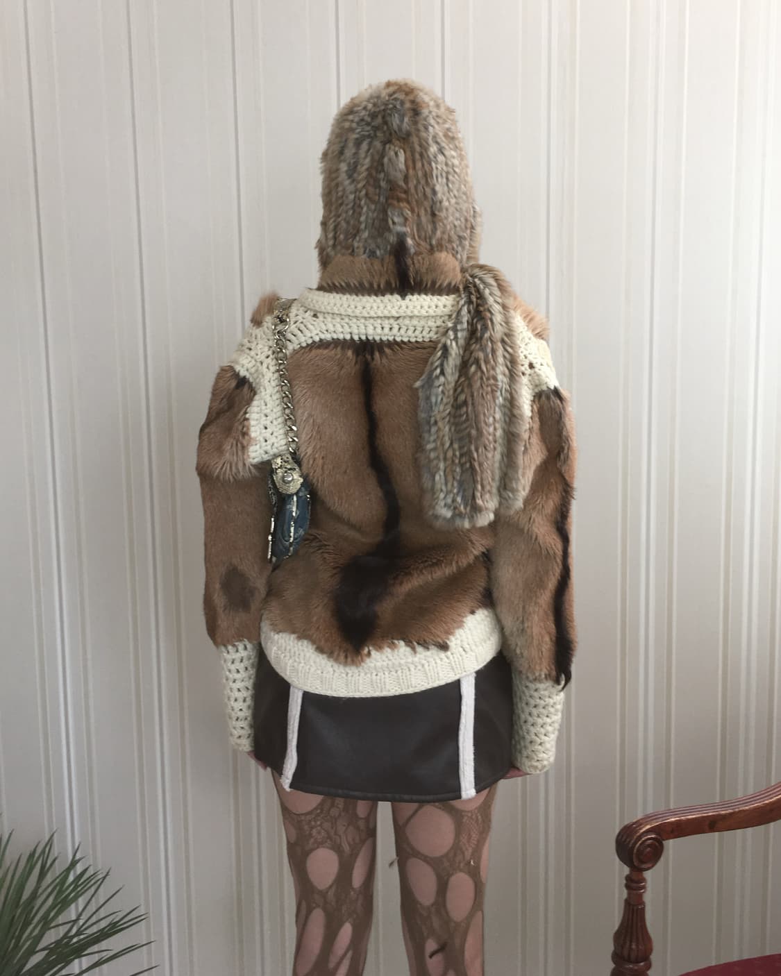 Valencia brown rabbit fur hood muffler 상품이미지8