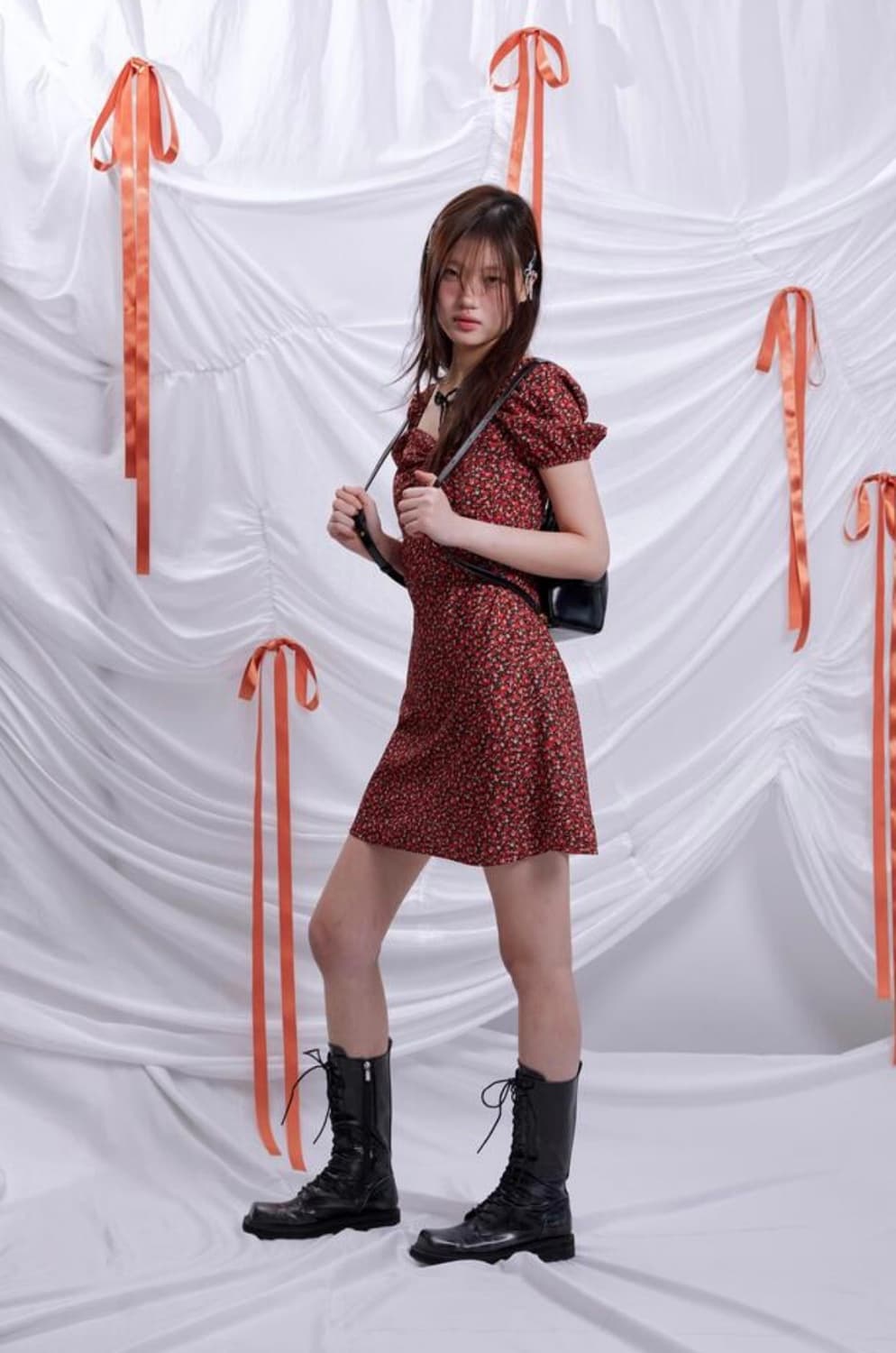 루루서울 레드 팬지 원피스 Red Pansy Dress 상품이미지2