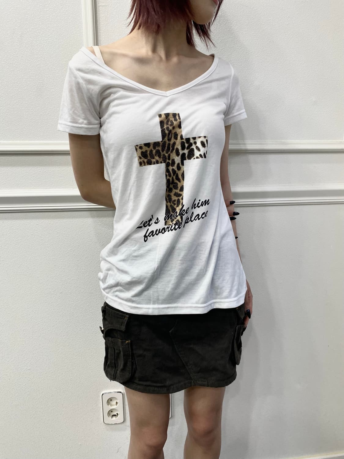 [RecHerie]00’s Leopard Cross Print Tee 상품이미지2
