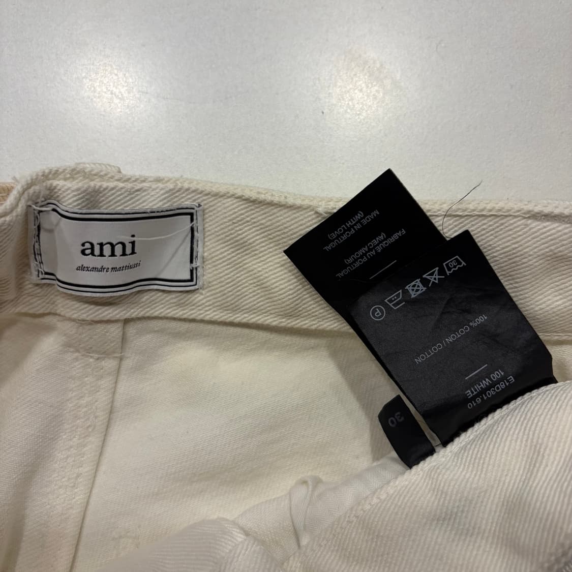 [30] AMI 아미 벨트 면바지 아이보리 화이트 C595 상품이미지5