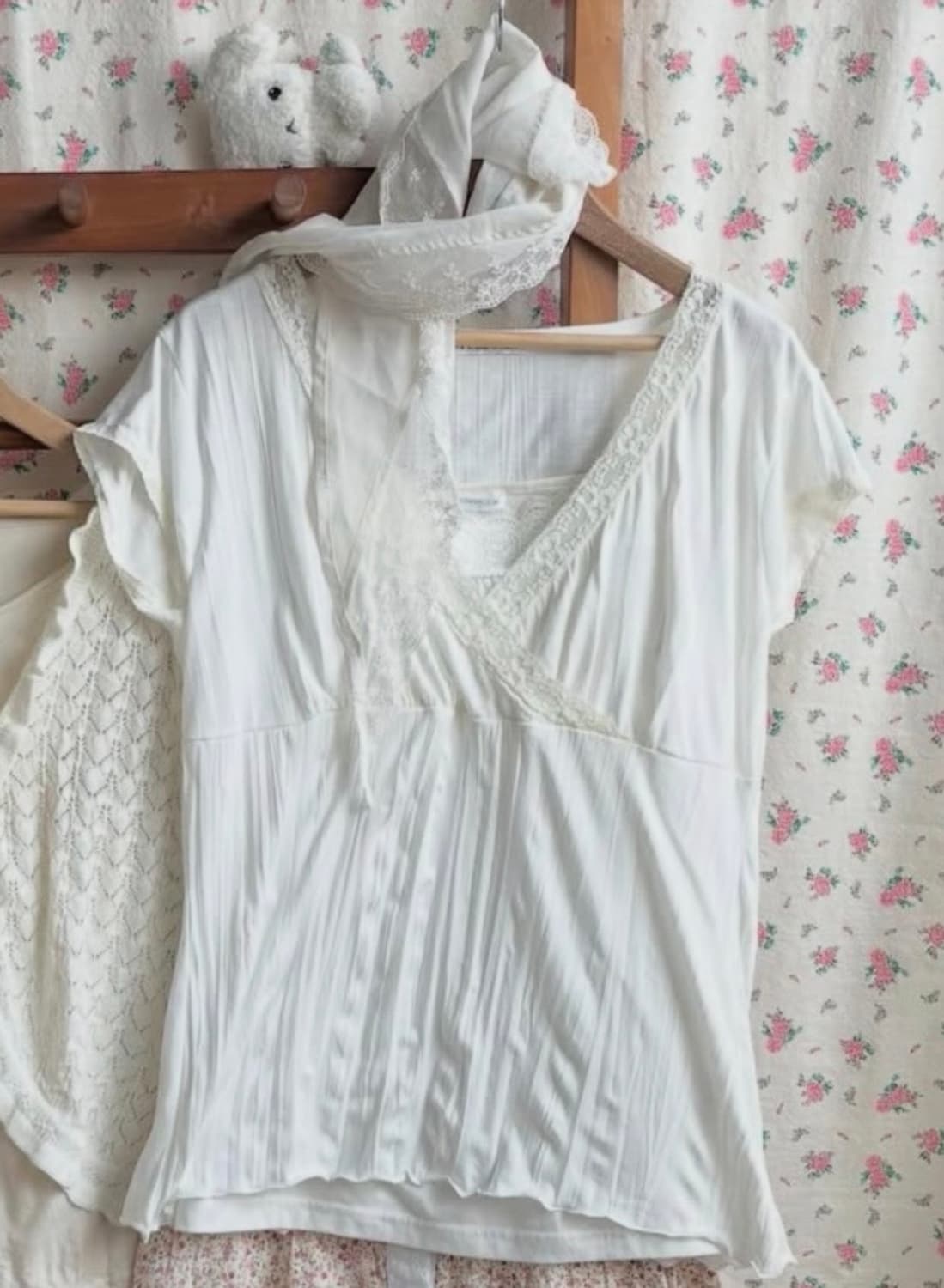 하니유빈티지 대대장 모리걸 화이트 천사깔 상의 코디셋 상품이미지1