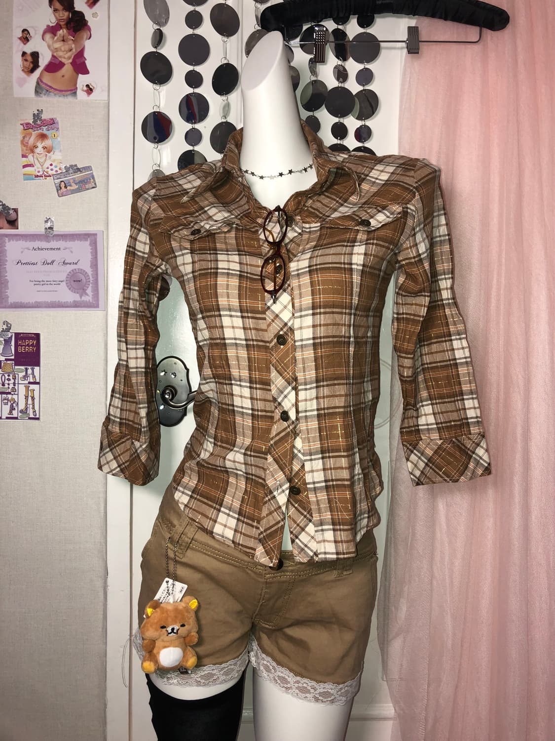 brown check top 상품이미지1