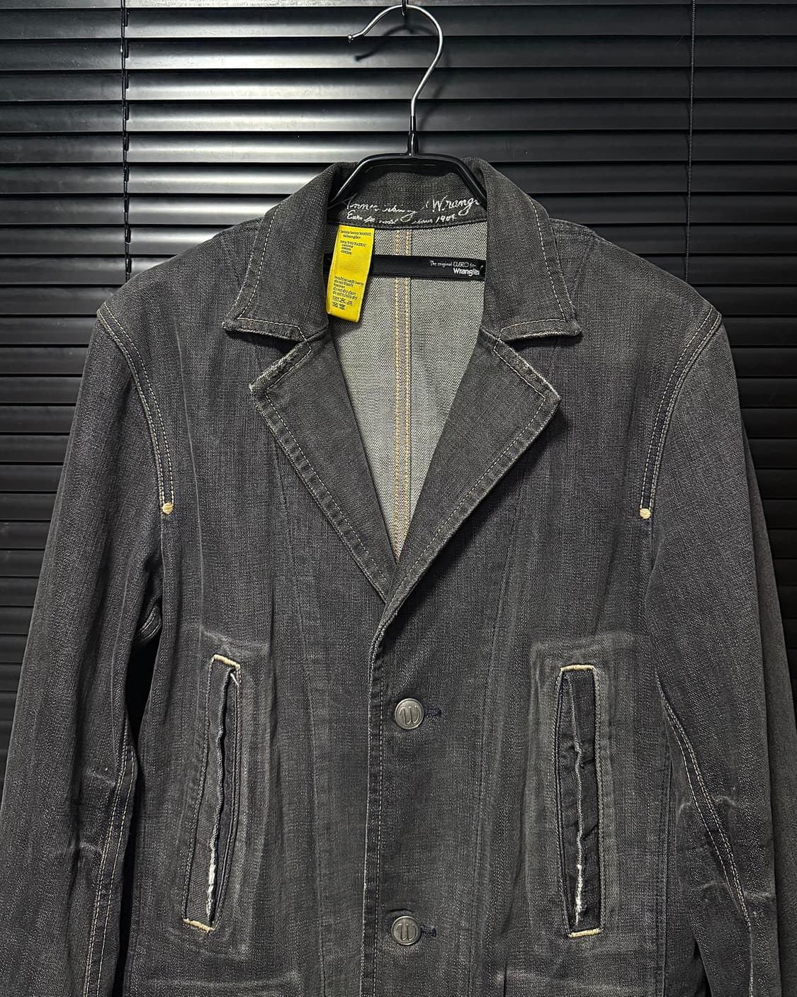 렝글러 워시드 그레이 웨스턴 흑청 데님 워크 블레이져 마이 고스 펑크 락 상품이미지3