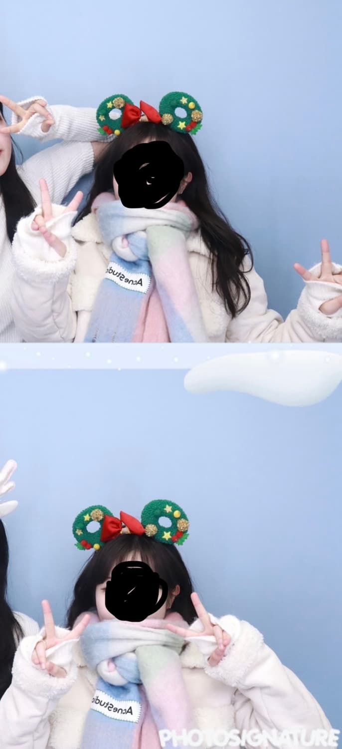 아크네 스튜디오 모헤어 체크 머플러 핑크 블루 그린 상품이미지2