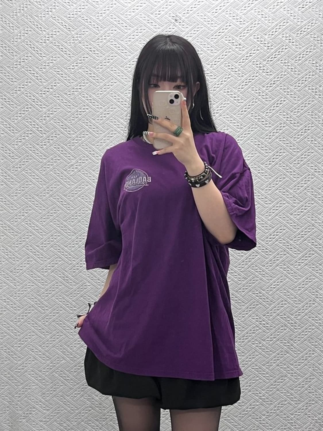 길단 레트로 빈티지 프린팅 딥퍼플 포도맛 반팔티 2XL C10539 상품이미지2