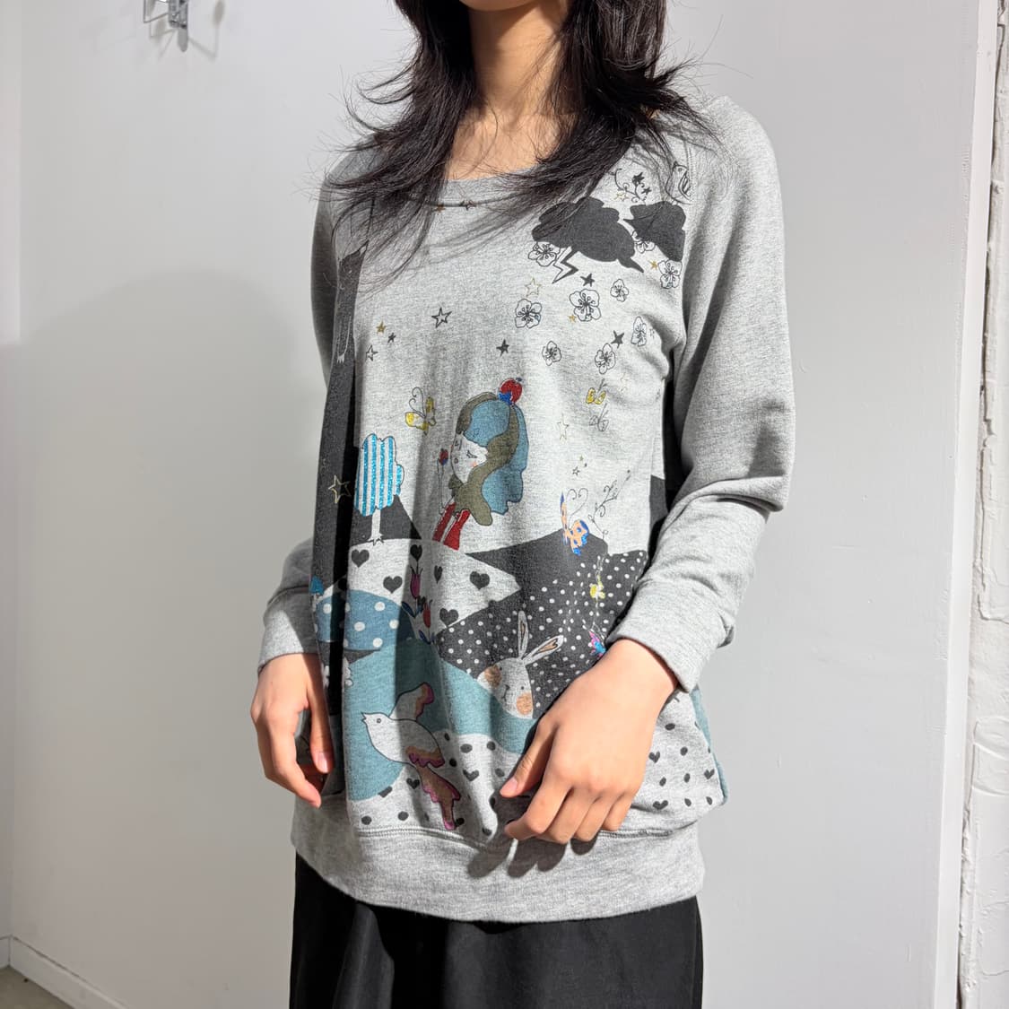 고양이 도트 코지모리 티셔츠 맨투맨 상품이미지2