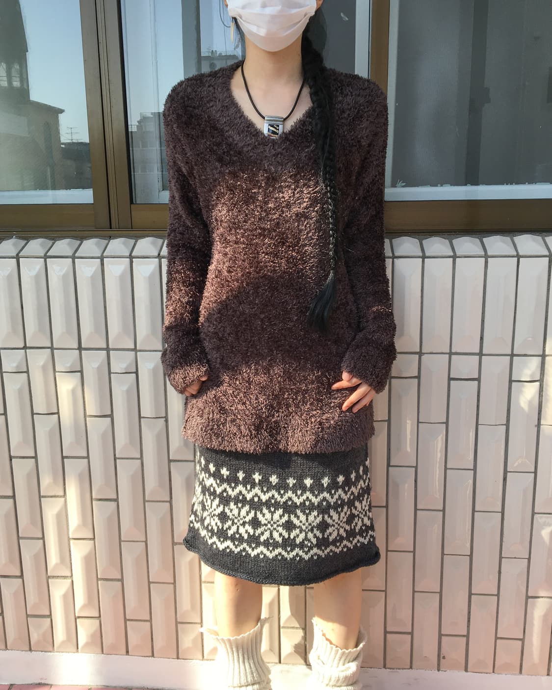 Snow pattern knit skirt 상품이미지5