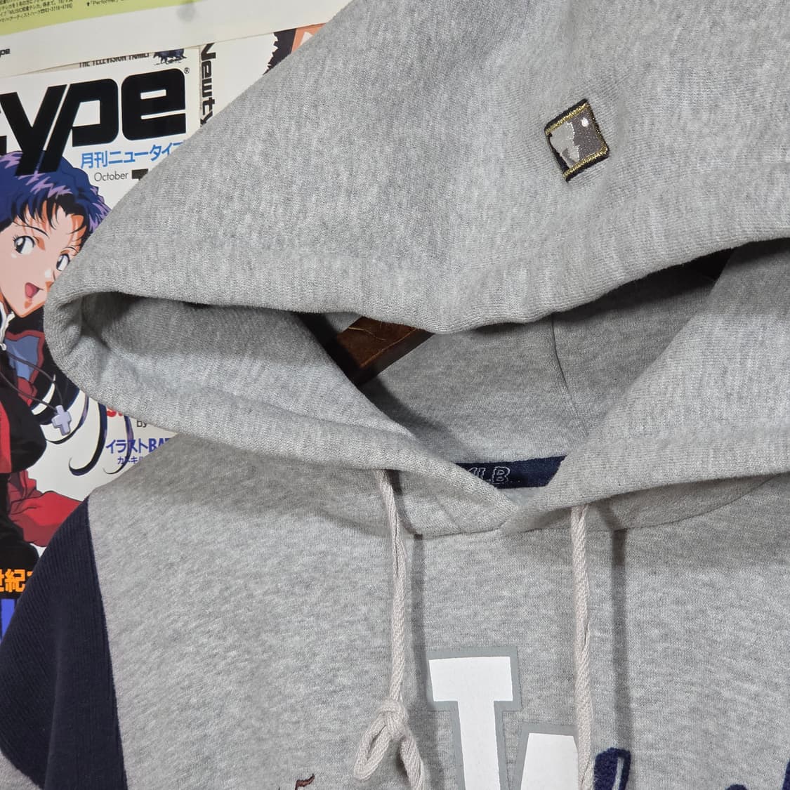 엠엘비 00S 다저스 네이비 골지 배색 후드티 상품이미지3