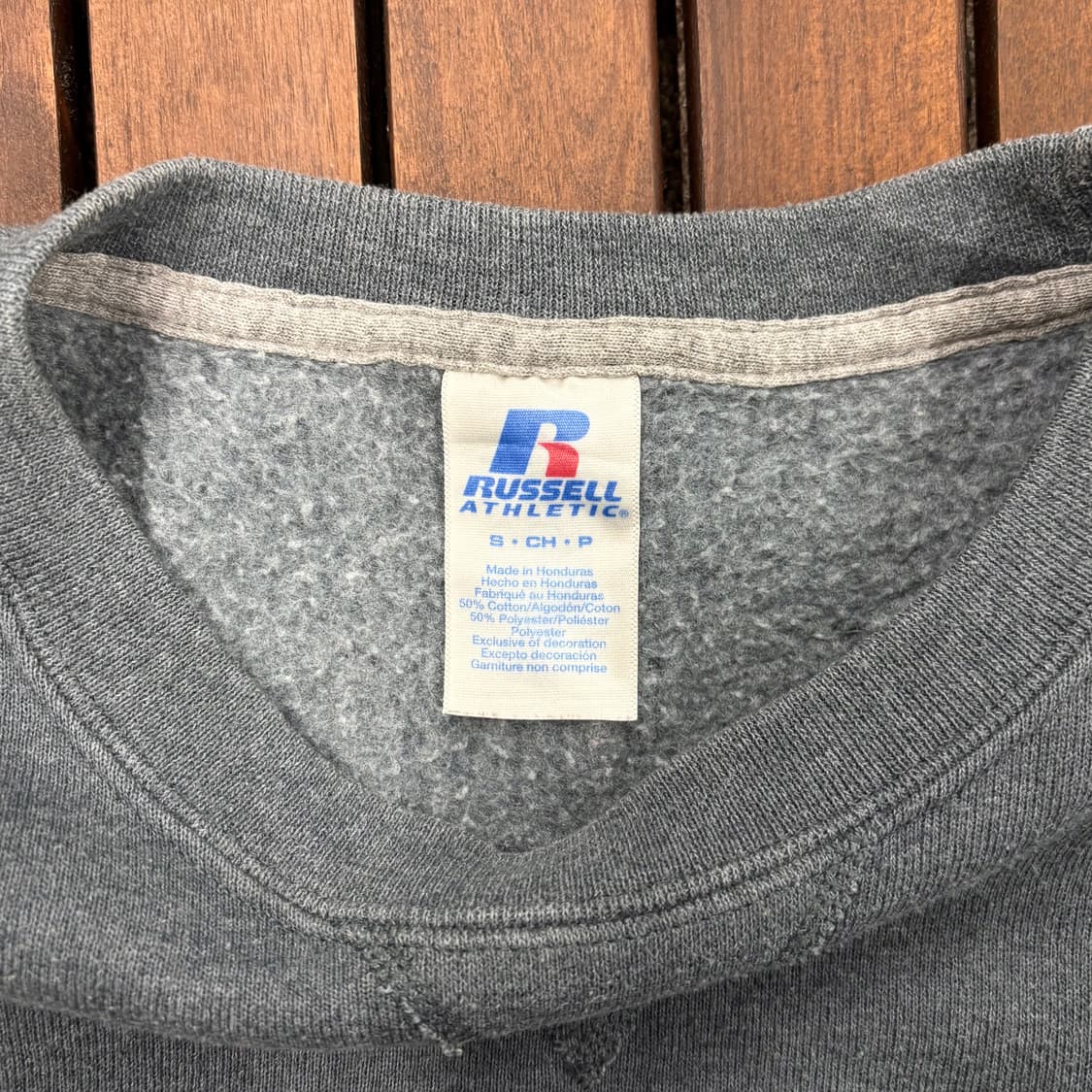 (S) 러셀 자수 로고 라운드 기모 맨투맨 상품이미지5